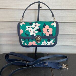 Kate Spade Lily Blooms Satchel Crossbody Floral Green Cottagecore Preppy New